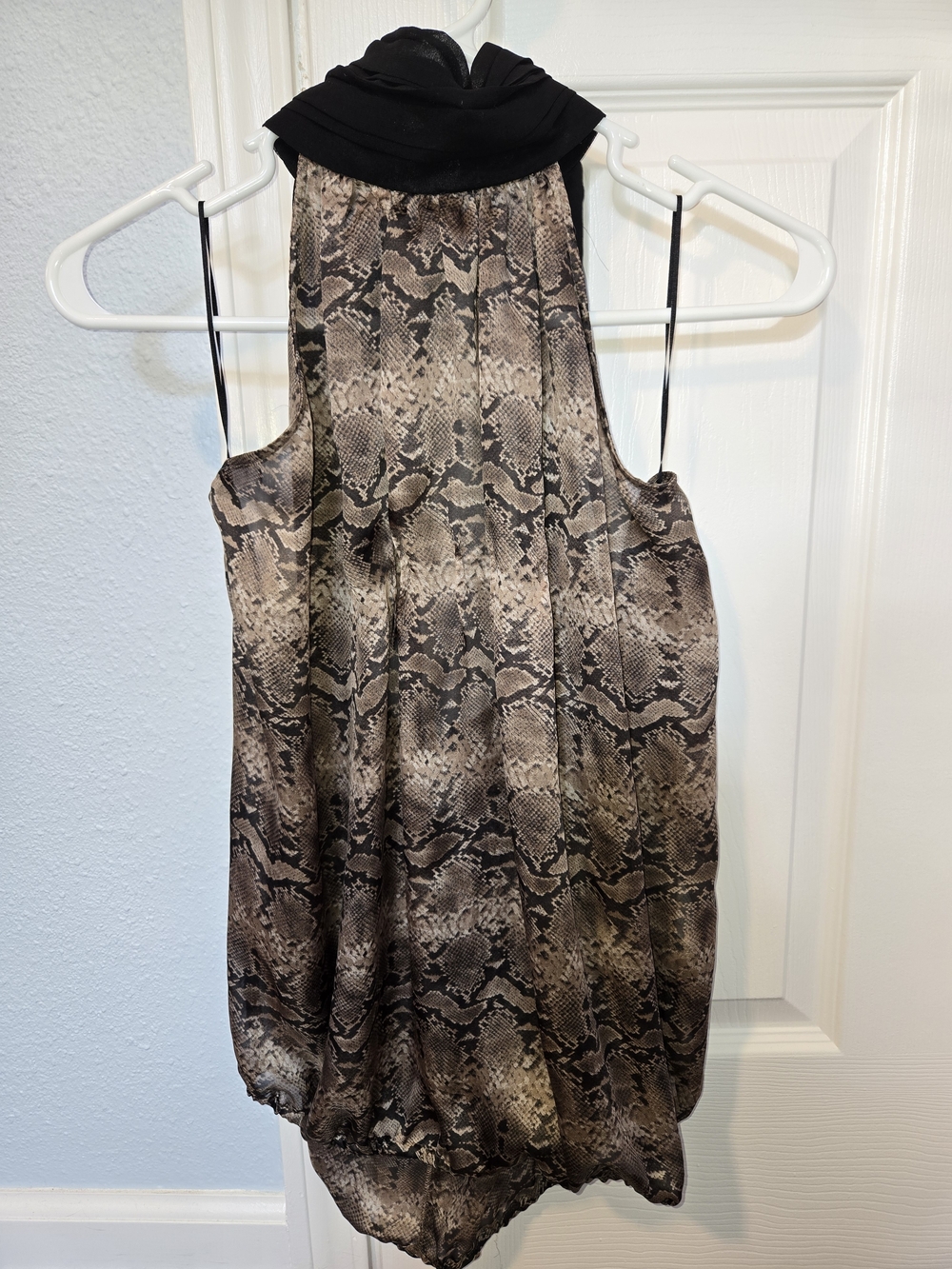 Zara Snake-Print Reptile Print Draped Fit Sleeveless Top